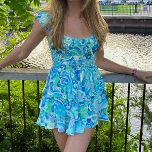 Bright Patterned Mini Dress/Romper